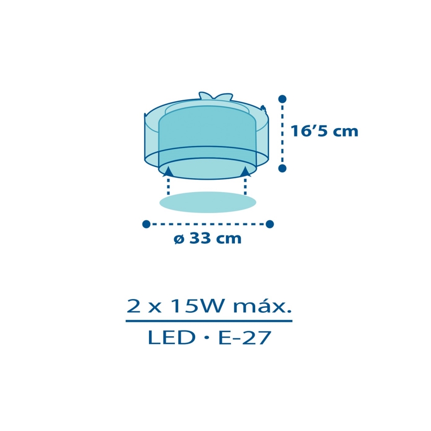 Dalber 76116 - Detské stropné svietidlo JUNGLE 2xE27/15W/230V