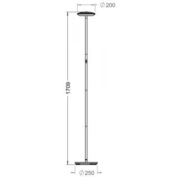 Deko-Light 343028 - LED Stmievateľná stojacia lampa BERMUDA LED/18W/230V 3000K čierna