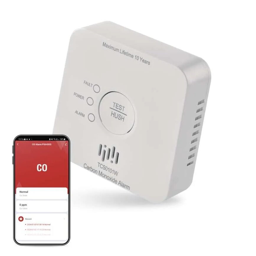 Detektor oxidu uhoľnatého GoSmart 2xAA Wi-Fi Tuya