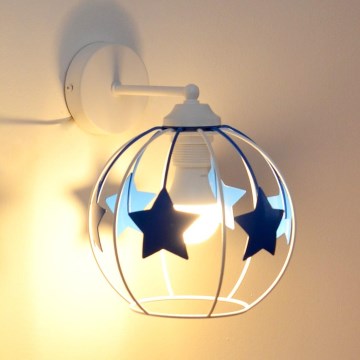 Detská nástenná lampa STARS 1xE27/15W/230V modrá/biela