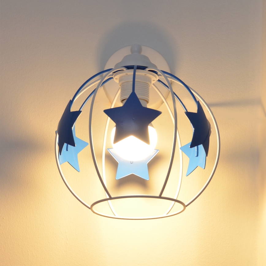 Detská nástenná lampa STARS 1xE27/15W/230V modrá/biela