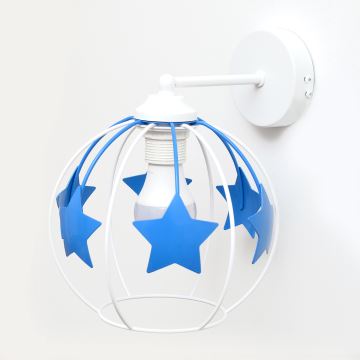 Detská nástenná lampa STARS 1xE27/15W/230V modrá/biela