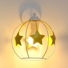 Detská nástenná lampa STARS 1xE27/15W/230V žltá/biela