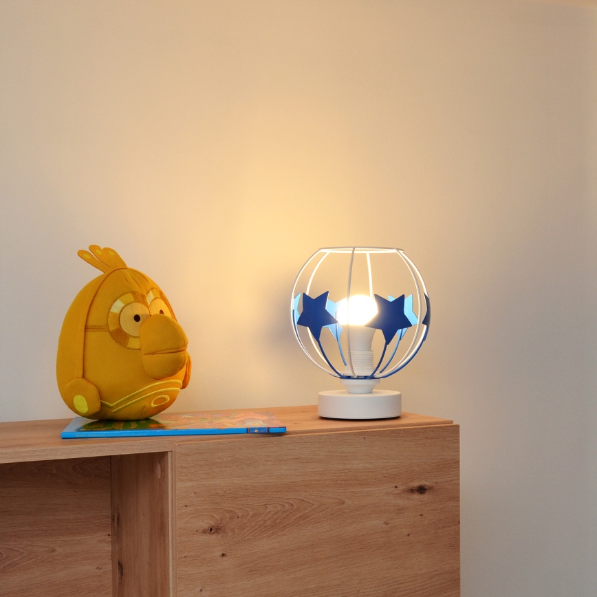 Detská stolná lampa STARS 1xE27/15W/230V modrá/biela