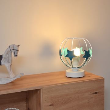 Detská stolná lampa STARS 1xE27/15W/230V tyrkysová/biela