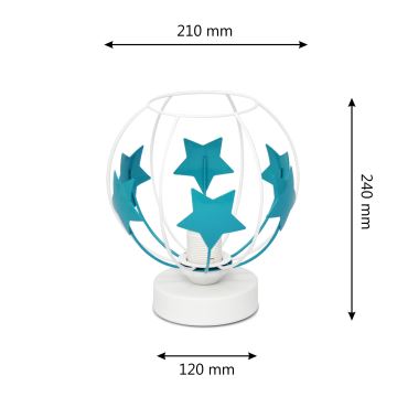 Detská stolná lampa STARS 1xE27/15W/230V tyrkysová/biela