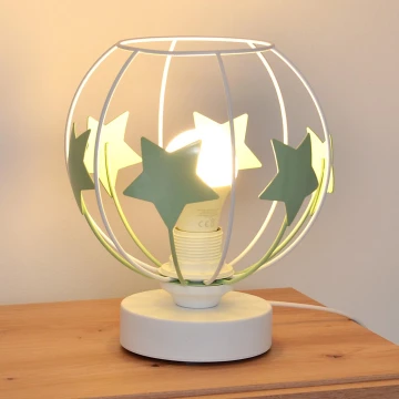 Detská stolná lampa STARS 1xE27/15W/230V zelená/biela