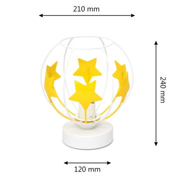 Detská stolná lampa STARS 1xE27/15W/230V žltá/biela