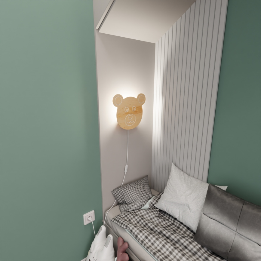 Detské nástenné svietidlo TED 1xE14/10W/230V medveď