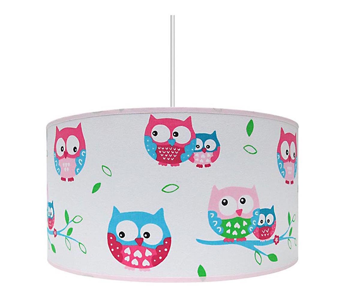  Detský luster OWLS 1xE27/60W/230V biela 