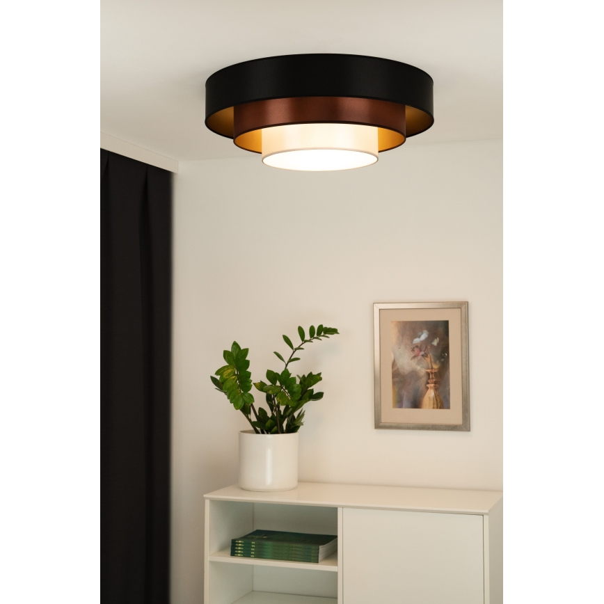 Duolla - LED Stropné svietidlo LUNETA LED/26W/230V pr. 60 cm 4000K čierna/medená/biela