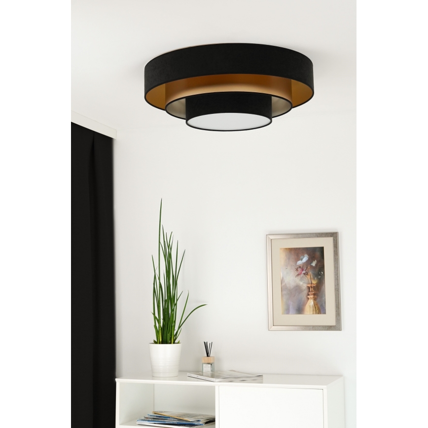 Duolla - LED Stropné svietidlo LUNETA LED/26W/230V pr. 60 cm 4000K čierna/zlatá