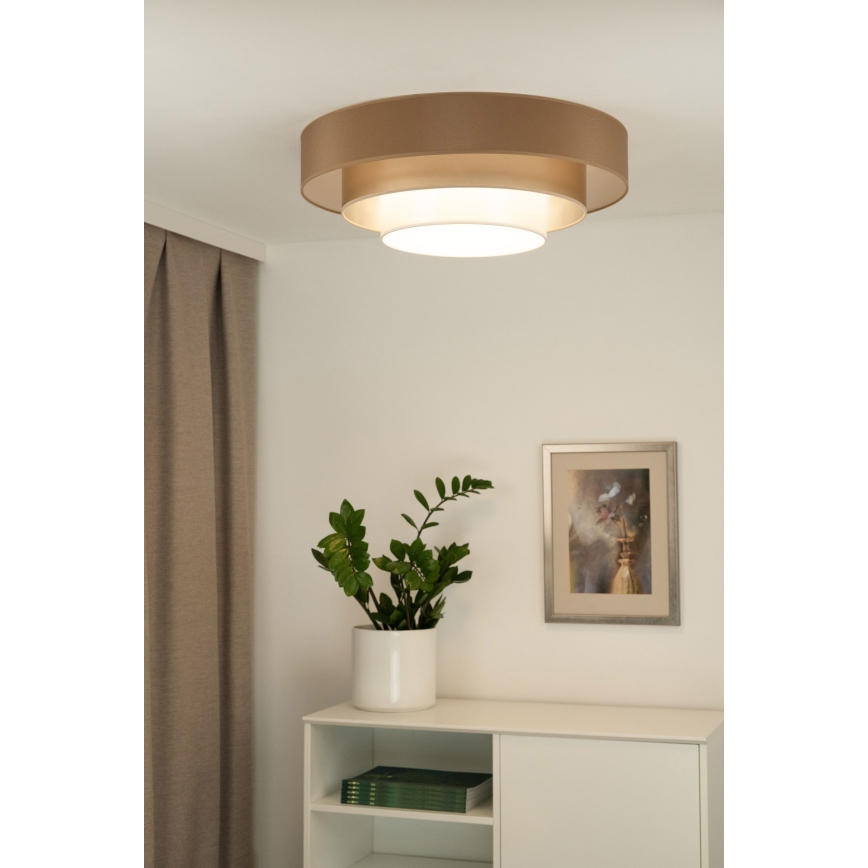 Duolla - LED Stropné svietidlo LUNETA LED/26W/230V pr. 60 cm 4000K hnedá/zlatá/biela