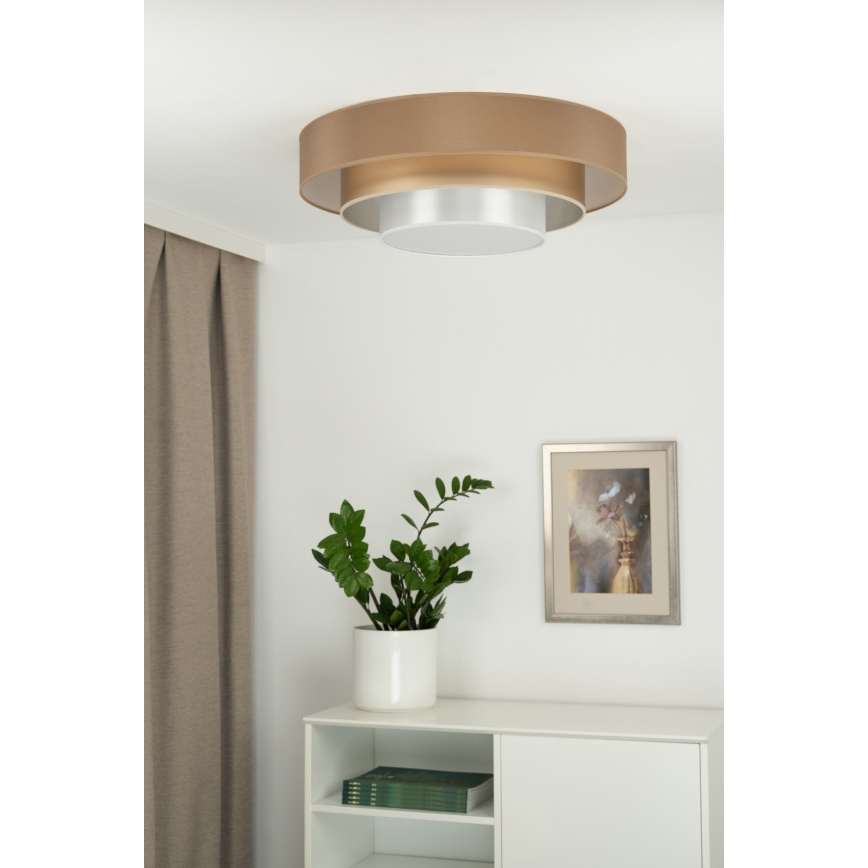 Duolla - LED Stropné svietidlo LUNETA LED/26W/230V pr. 60 cm 4000K hnedá/zlatá/biela