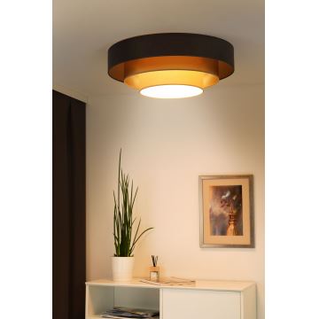 Duolla - LED Stropné svietidlo LUNETA LED/26W/230V pr. 60 cm 4000K hnedá/zlatá/krémová