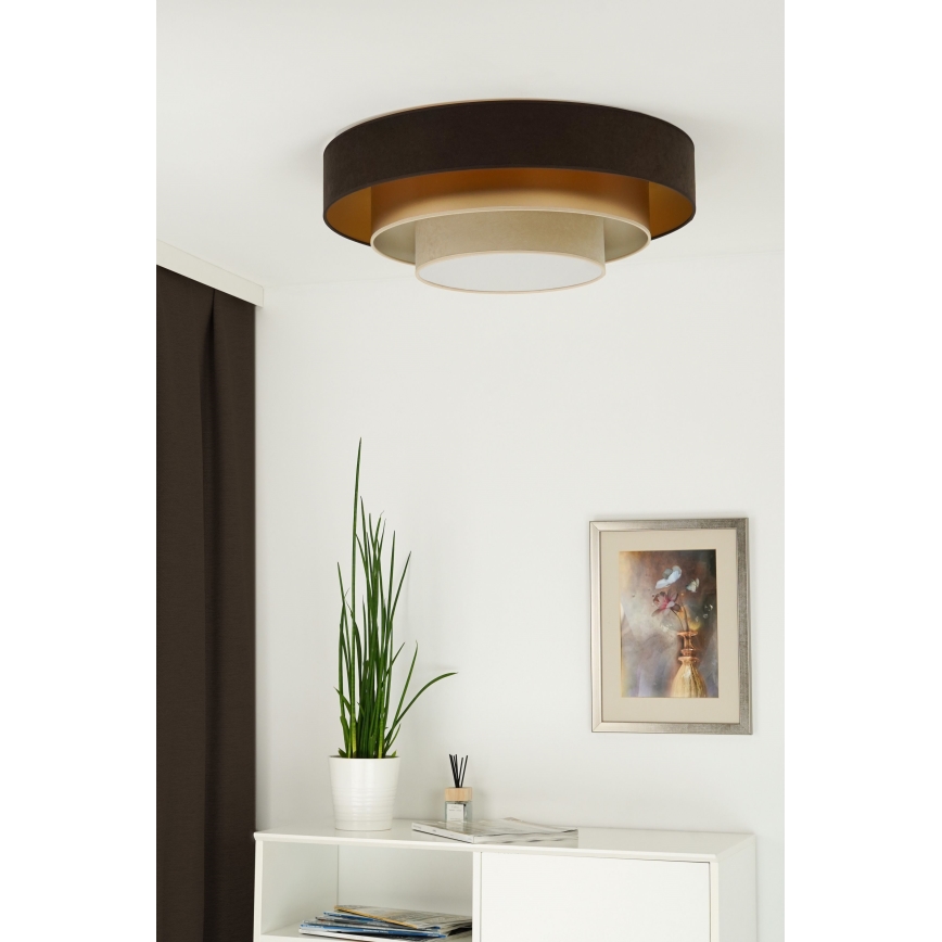 Duolla - LED Stropné svietidlo LUNETA LED/26W/230V pr. 60 cm 4000K hnedá/zlatá/krémová