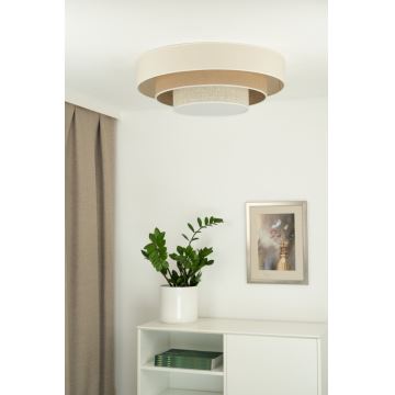 Duolla - LED Stropné svietidlo LUNETA LED/26W/230V pr. 60 cm 4000K krémová/hnedá