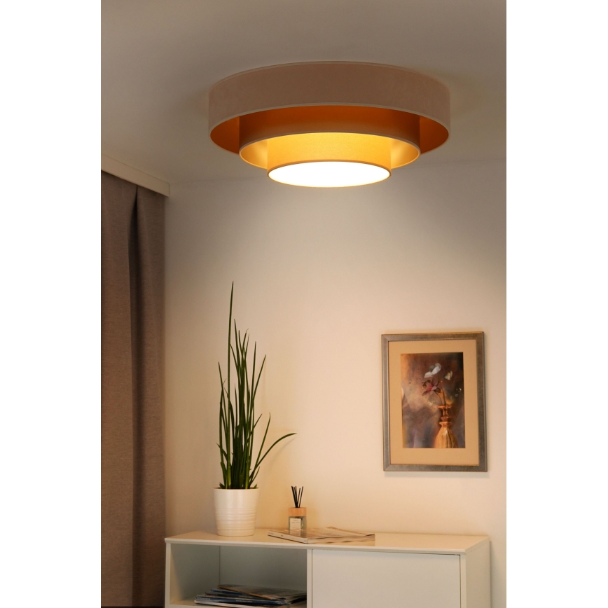 Duolla - LED Stropné svietidlo LUNETA LED/26W/230V pr. 60 cm 4000K krémová/zlatá/béžová