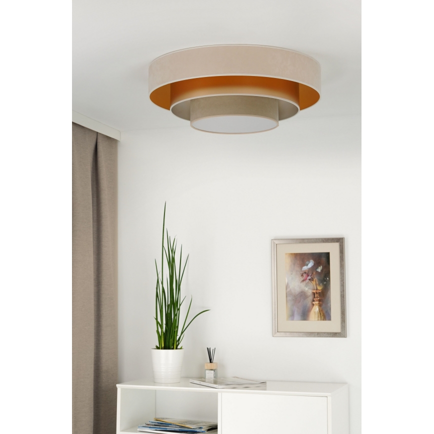 Duolla - LED Stropné svietidlo LUNETA LED/26W/230V pr. 60 cm 4000K krémová/zlatá/béžová