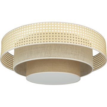 Duolla - LED Stropné svietidlo LUNETA LED/26W/230V pr. 60 cm 4000K ratan/béžová/hnedá