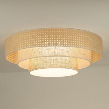 Duolla - LED Stropné svietidlo LUNETA LED/26W/230V pr. 60 cm 4000K ratan/béžová/hnedá