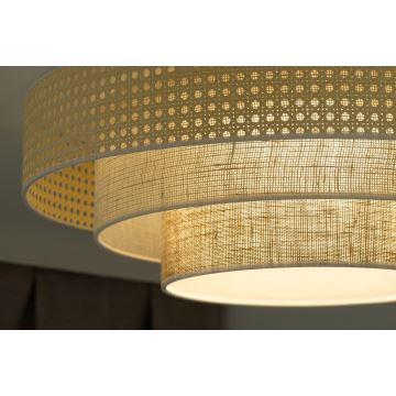 Duolla - LED Stropné svietidlo LUNETA LED/26W/230V pr. 60 cm 4000K ratan/béžová/hnedá