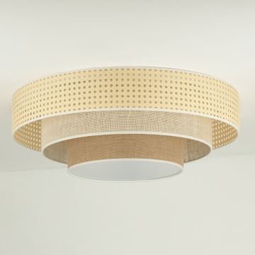 Duolla - LED Stropné svietidlo LUNETA LED/26W/230V pr. 60 cm 4000K ratan/béžová/hnedá