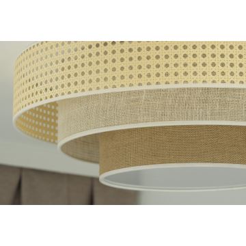 Duolla - LED Stropné svietidlo LUNETA LED/26W/230V pr. 60 cm 4000K ratan/béžová/hnedá