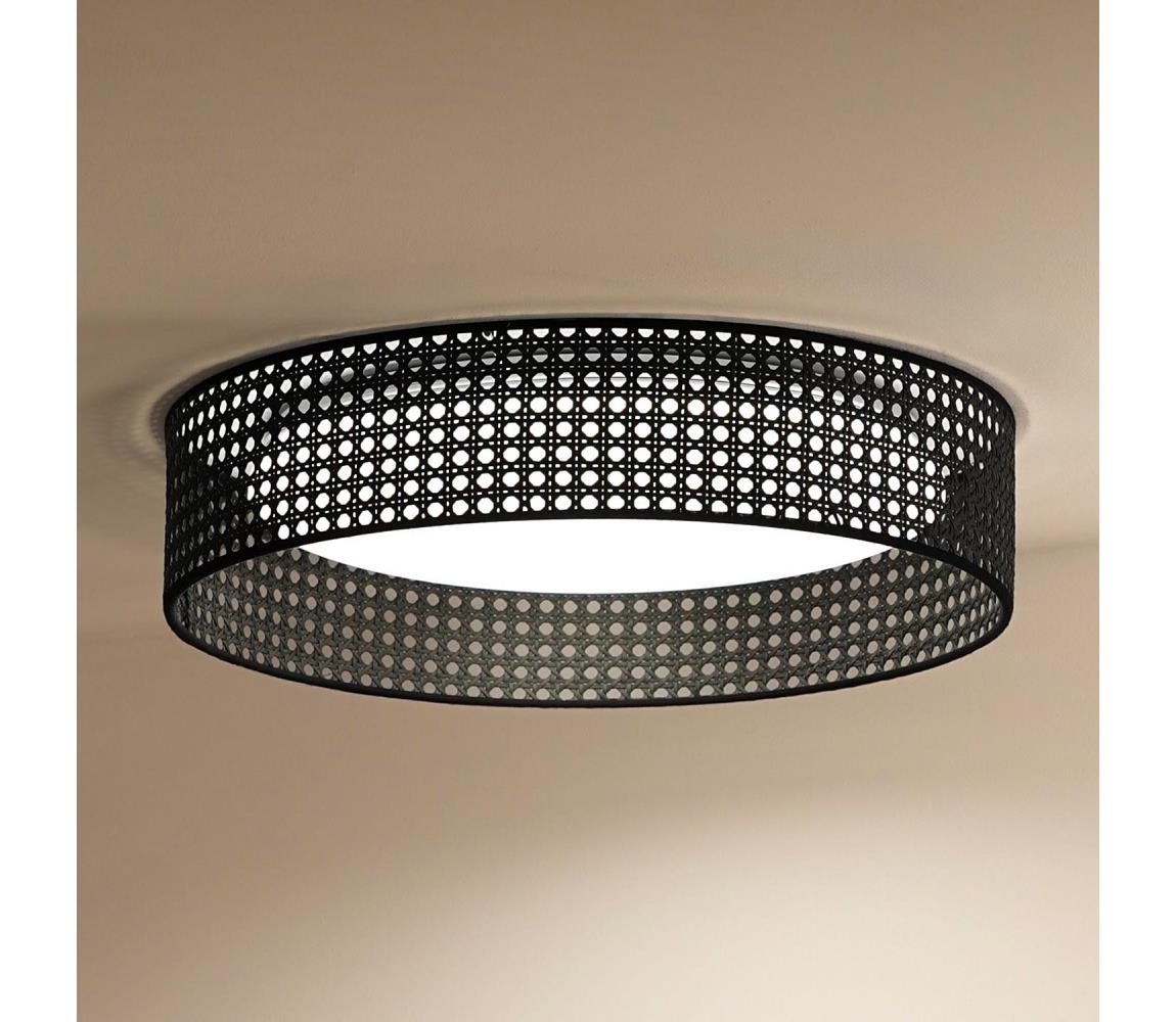   - LED Stropné svietidlo ROLLER RATTAN LED/24W/230V čierna 