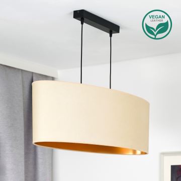 Duolla - Luster na lanku OVAL VEGAN 2xE27/15W/230V krémová