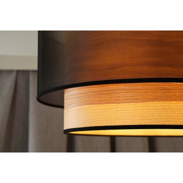 Duolla - Prisadený luster WOOD BOHO 1xE27/15W/230V čierna/béžová