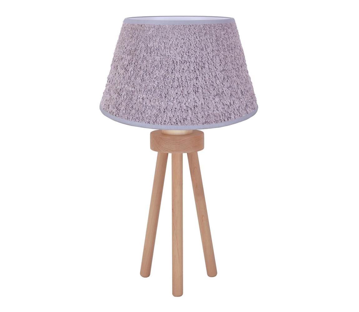   - Stolná lampa BOUCLE 1xE27/15W/230V šedá/drevo 