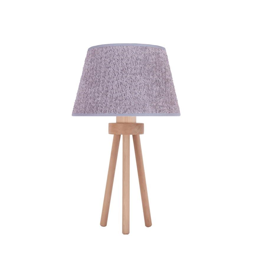 Duolla - Stolná lampa BOUCLE 1xE27/15W/230V šedá/drevo