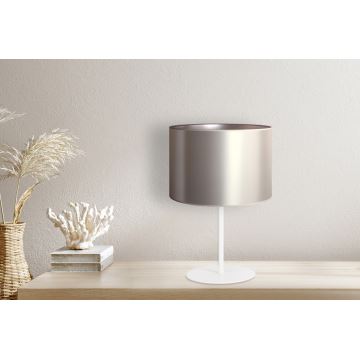 Duolla - Stolná lampa CANNES 1xE14/15W/230V 20 cm strieborná/biela