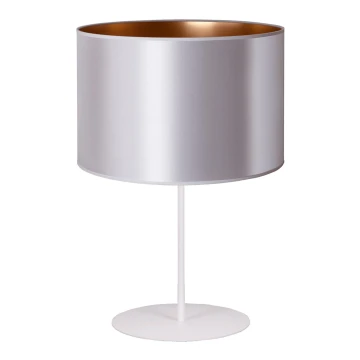 Duolla - Stolná lampa CANNES 1xE14/15W/230V 20 cm strieborná/medená/biela