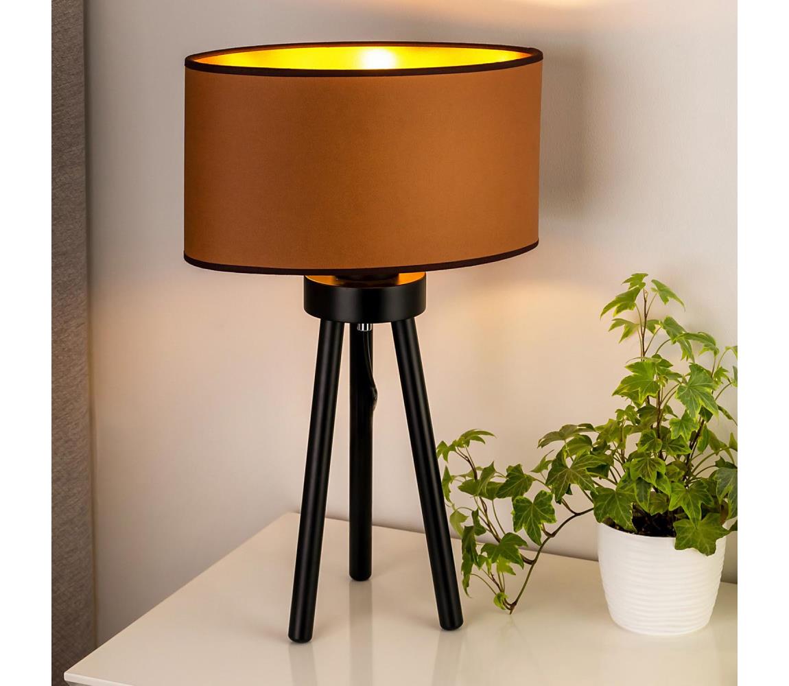   - Stolná lampa OVAL VEGAN 1xE27/15W/230V hnedá 