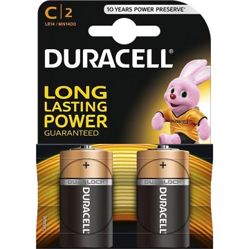 Duracell - 2 ks Alkalická batéria Basic LR14/C 1,5V 2200 mAh