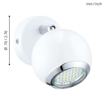 Eglo - LED Bodové svietidlo 1xGU10/3W LED