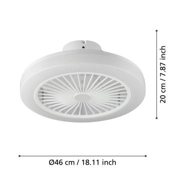 Eglo - LED Stmievateľný stropný ventilátor LED/25,5W/230V biela 2700-6500K + diaľkové ovládanie