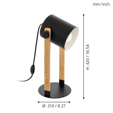 Eglo - Stolná lampa 1xE27/28W/230V - FSC certifikované