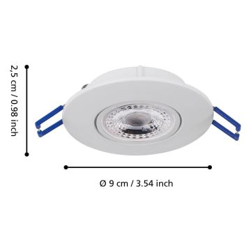 Eglo 75763 - SADA 3x LED Podhľadové svietidlo ZUJAR LED/3,4W/230V biela