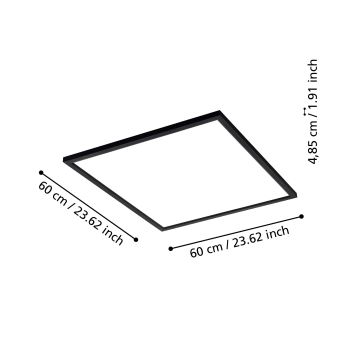 Eglo - LED Stmievateľné stropné svietidlo LED/33W/230V čierna ZigBee