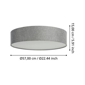 Eglo - LED RGBW Stmievateľné stropné svietidlo LED/35W/230V 2700-6500K šedá