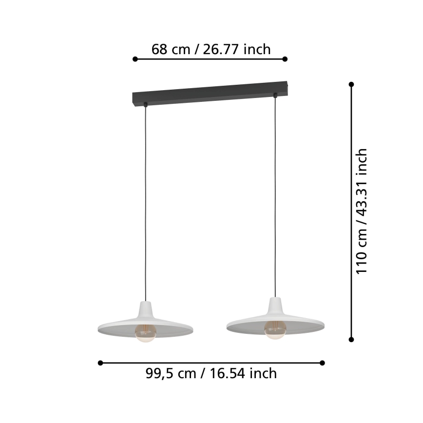 Eglo - Luster na lanku 2xE27/40W/230V