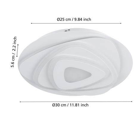 Eglo - LED Stropné svietidlo LED/14,7W/230V pr. 30 cm