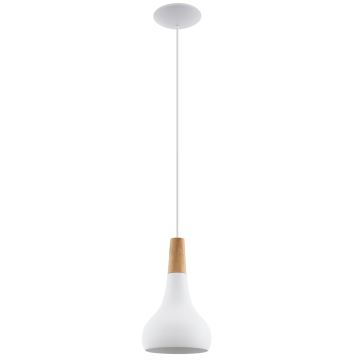 Eglo - Luster na lanku 1xE27/60W/230V pr. 18 cm biela - FSC certifikované