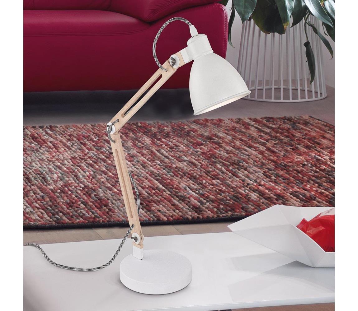 Eglo Eglo 901294 - Stolná lampa TORONA 1 1xE14/28W/230V biela - FSC certifikované 