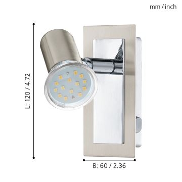 Eglo - Nástenné stropné svietidlo 1xGU10/LED/3W