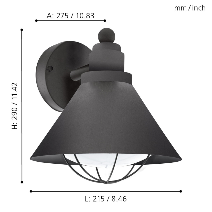 Eglo - Vonkajšie svietidlo 1xE27/40W/230V IP44