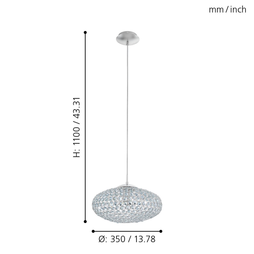 Eglo - Krištáľový luster 1xE27/60W/230V